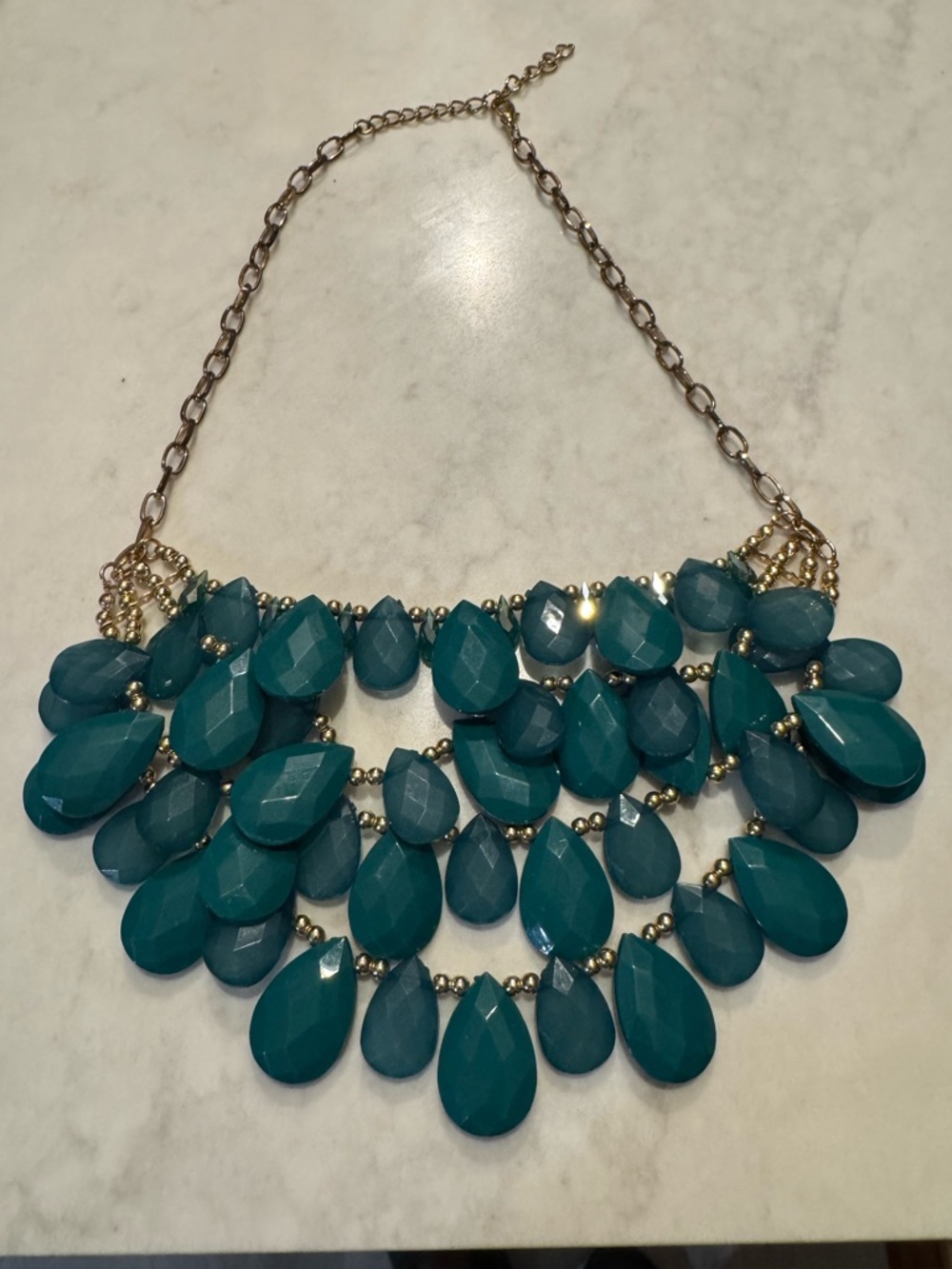 EUC Francescas Collection l Emerald Green |Statement Bib Necklace